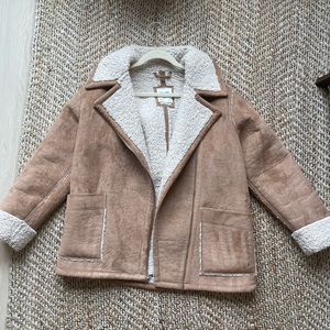Abercrombie Shearling Vegan Suede Coat